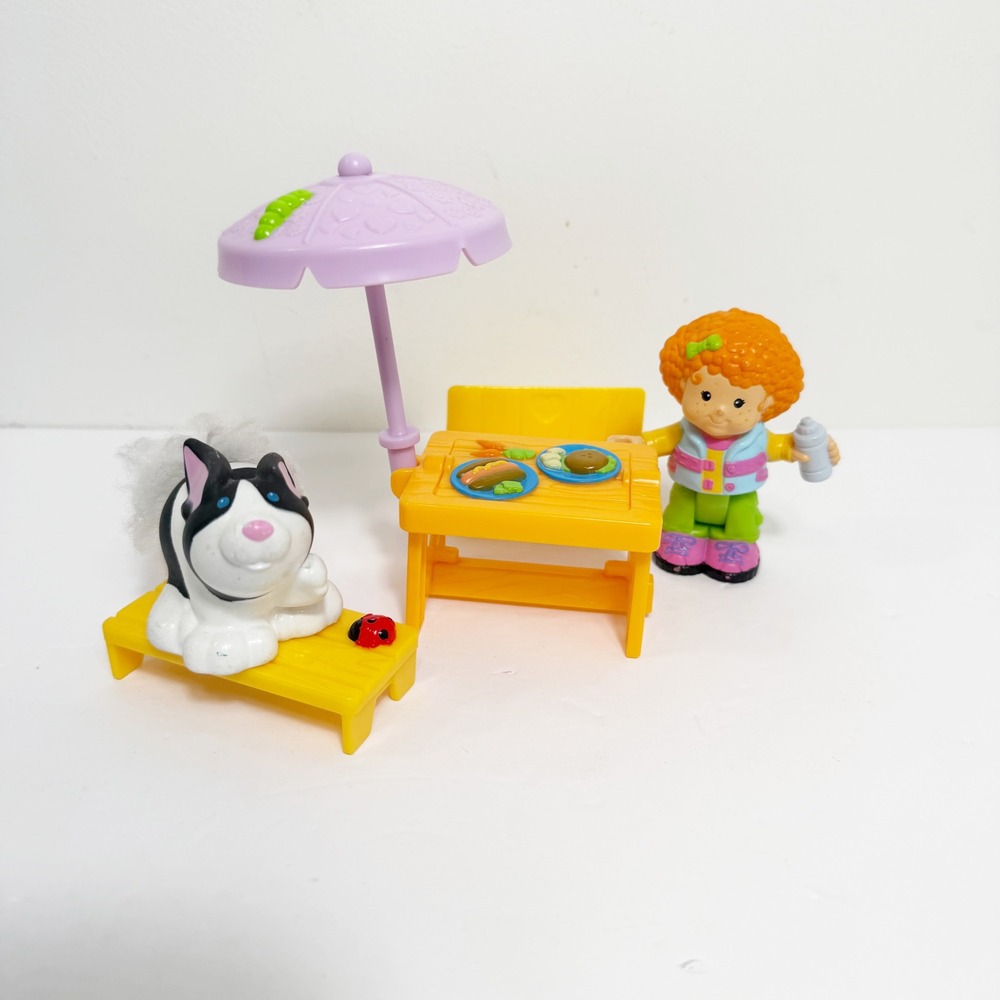Fisher-Price Little People Elena & Her Sunny Day Picnic Bendable Legs Touch Feel